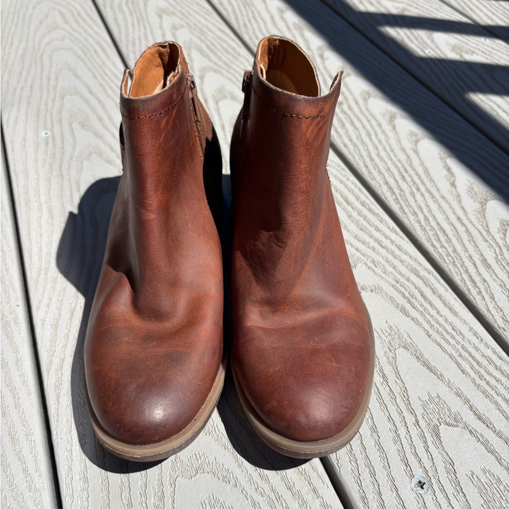 Korks By Kork-Ease Women's 6M Sonya Brown Oiled Leather Ankle Boots Booties Zip - Picture 6 of 10